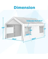 Streamdale Furniture Heavy Duty Aluminum Carport Garage with Roll-Up Windows