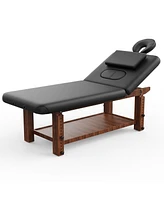 Simplie Fun Adjustable Massage Table with Open Chest, Custom Comfort & Storage