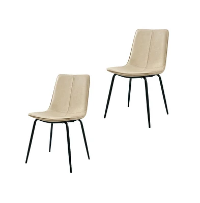 Simplie Fun Modern Faux Leather Dining Chairs, Set of 2