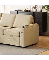 Streamdale Furniture 85.8" Convertible Sofa Bed with Storage