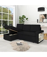 85.8" Pull Out Sleeper Sofa with Storage & Usb Port