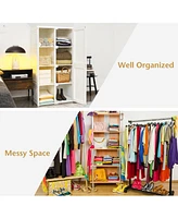 Sugift Clothes Foldable Armoire Wardrobe Closet with 12 Cubby Storage