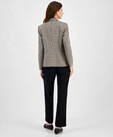 Kasper Houndstooth Blazer Sleeveless Top Pull On Pants