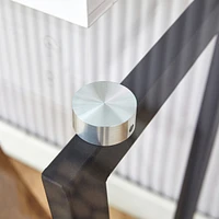 Durable Tempered Glass Tabletop with Solid Base, Easy to Assemble