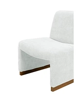Comfy Armless Accent Chair with Wood Legs