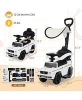 Skonyon 3-In-1 Kids Ride on Mercedes Benz G350 Push Car with Canopy
