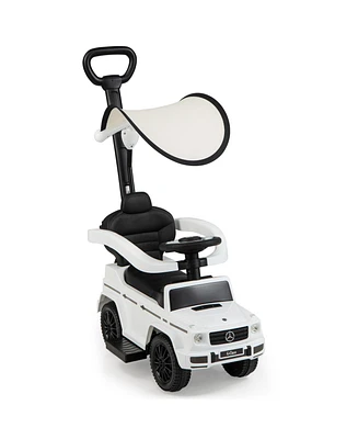 Skonyon 3-In-1 Kids Ride on Mercedes Benz G350 Push Car with Canopy