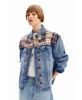 Desigual Women's Embroidered denim trucker jacket