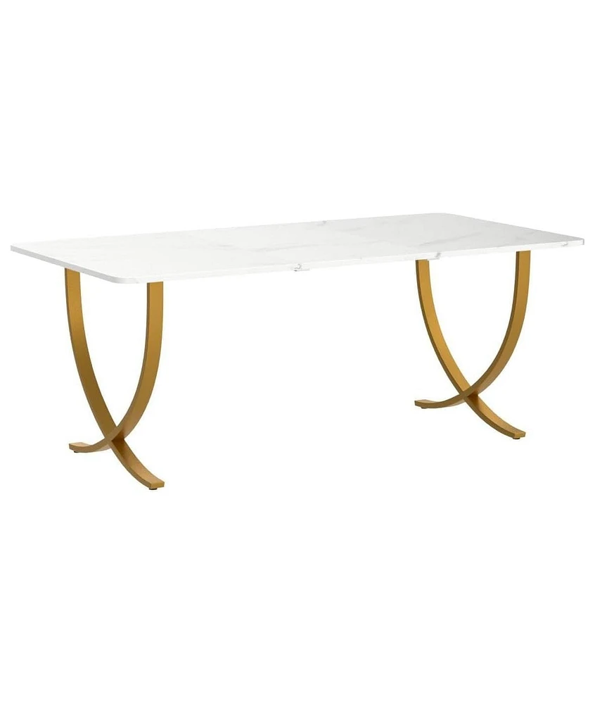 Tribesigns Executive Desk, 63” W x 31.5” D Large Office Desk, Modern Computer Desk Conference Table Meeting Room Table, Business Furnitu
