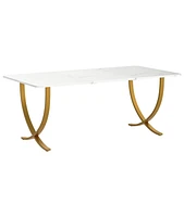 Tribesigns Executive Desk, 63” W x 31.5” D Large Office Desk, Modern Computer Desk Conference Table Meeting Room Table, Business Furnitu