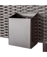 Yescom 80QT Rattan Square Legs Cooler with Shelf Portable Patio Party Cooler Cart