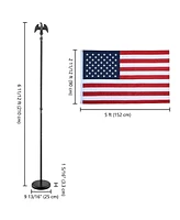 Yescom Ft Sectional Indoor Flag Pole Kit Eagle Topper Aluminum 3x5 Ft Us Flag & Base