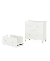 Tribesigns 2-Drawer File Cabinet for Home Office, Modern File Cabinet with Gold Legs, Wooden Office Filing Cabinets for A4/Letter Size/Legal Size File