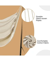 Sugift Hanging Padded Hammock Chair with Stand and Heavy Duty Steel