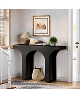 Tribesigns 47 Inches Console Table, Black Entryway Table, Modern Hallway Table, Sofa Table with Arch Base, Unique Foyer Table, Behind Couch Table, Woo