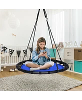 Sugift 40 Inch Kids Play Multi-Color Flying Saucer Tree Swing Set with Adjustable Heights