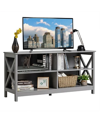 Gymax Tv Stand Entertainment Media Center for Tv's up to 55'' w/ Storage Shelves