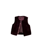 Imoga Collection Toddler Eva FW23 Burgundy Faux Fur Vest