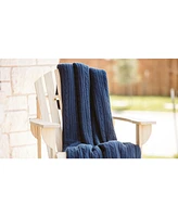 Chanasya Premium Cable Knit Throw Blanket - Soft and Cozy with Plush Sherpa Side 50" x 65” Red