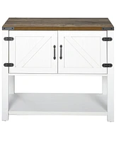Homcom Multipurpose Corner Pantry w/Buffet Server Countertop Surface, Easy To Clean