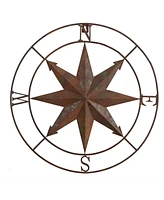 Slickblue 18" Rustic Nautical Metal Compass Wall Art Decor