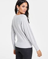 I.n.c. International Concepts Women's Surplice Long-Sleeve Sweater, Created for Macy's
