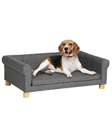 PawHut Dog Couch, Cat or M-l Dog Sofa Bed with Removable Seat Cushion