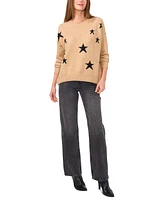 Vince Camuto Women's Star-Print Dropped-Shoulder Sweater