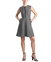 Natori Women's Tweed Faux-Leather-Trim Dress