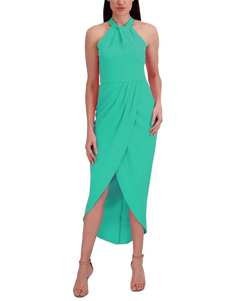 julia jordan Knot-Neck Tulip-Hem Midi Dress