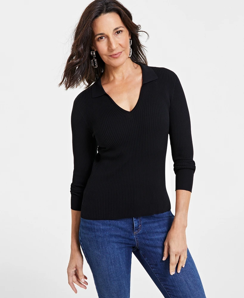 I.n.c. International Concepts Women's Johnny-Collar Sweater, Created for Macy's