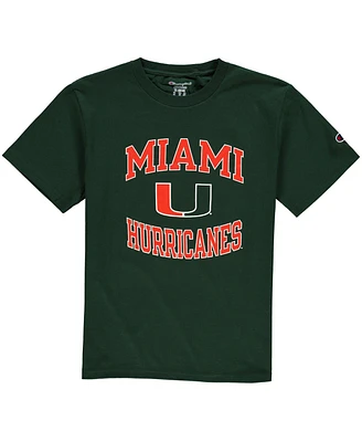 Champion Big Boys and Girls Green Miami Hurricanes Circling Team Jersey T-Shirt