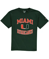 Champion Big Boys and Girls Green Miami Hurricanes Circling Team Jersey T-Shirt