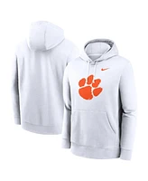 Nike Men's White Clemson Tigers Primetime Evergreen Club Fleece Pullover Hoodie