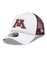 New Era Men's White/Maroon Minnesota Golden Gophers Court Sport Foam A-Frame 9FORTY Adjustable Trucker Hat