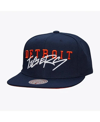 Mitchell & Ness Men's Navy Detroit Tigers Team Tagged Snapback Hat