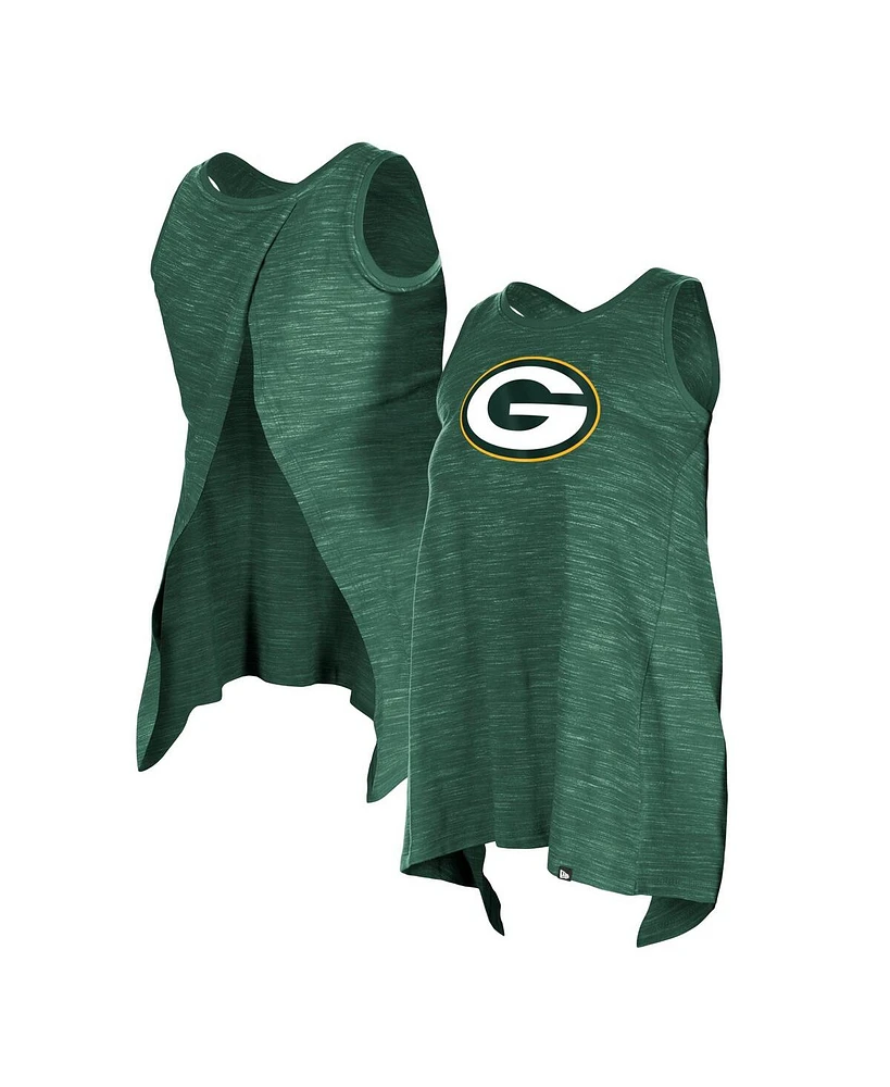 New Era Women's Green Green Bay Packers Plus Size Space Dye Active Tank Top