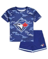 Outerstuff Toddler Royal Toronto Blue Jays Field Ball T-Shirt Shorts Set