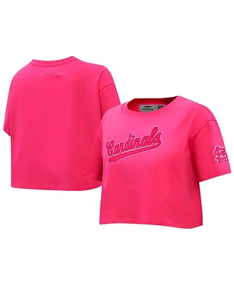 Pro Standard Women's Pink St. Louis Cardinals Triple Boxy Cropped T-Shirt