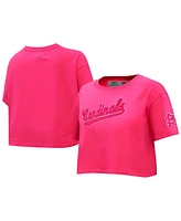 Pro Standard Women's Pink St. Louis Cardinals Triple Boxy Cropped T-Shirt