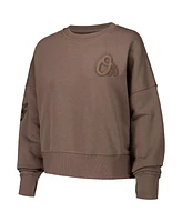 Pro Standard Women's Brown Baltimore Orioles Neutral Oversized Boxy Cropped Pullover Sweatshirt