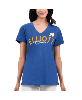 G-iii 4Her by Carl Banks Women's Royal Chase Elliott Key Move V-Neck T-Shirt