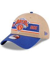 New Era Men's Tan/Blue New York Knicks 2024 Nba Draft 9TWENTY Adjustable Hat