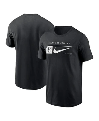 Nike Men's Black Baltimore Orioles Fashion Graphic Swoosh T-Shirt