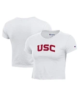 Champion Women's White Usc Trojans Core Baby T-Shirt