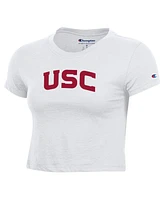 Champion Women's White Usc Trojans Core Baby T-Shirt