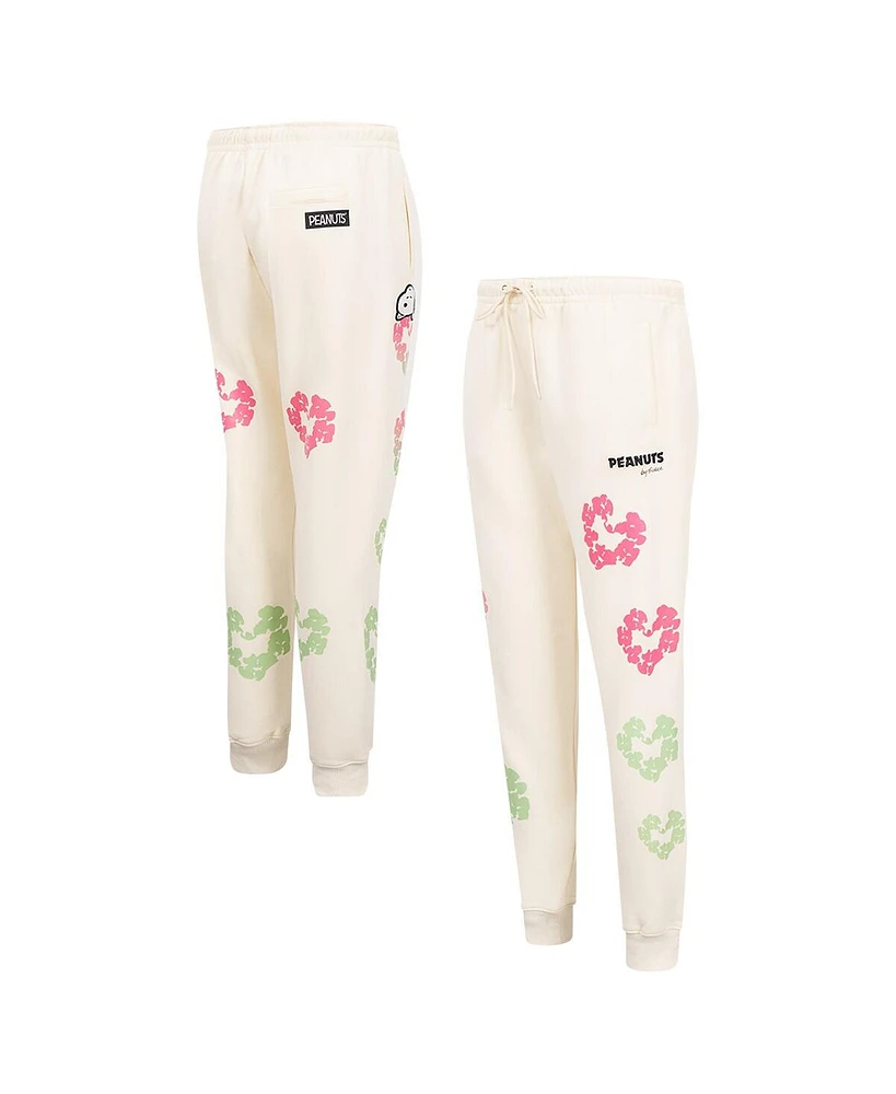 Freeze Max Women's Snoopy Cream Peanuts Sweet Fleece Jogger