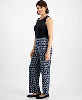 Jm Collection Women's Printed Wide-Leg Pants, Created for Macy's