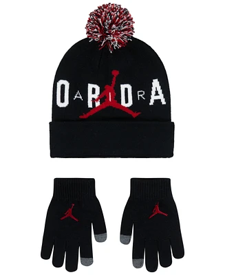 Jordan Big Kids Pom Beanie Set