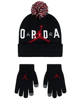 Jordan Big Kids Pom Beanie Set